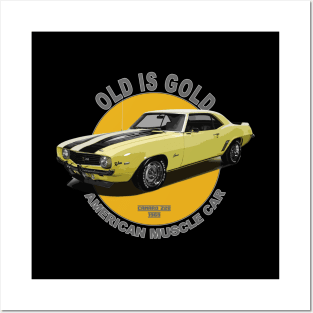 Camaro Z28 American Muscle Car 60s 70s Old is Gold Posters and Art